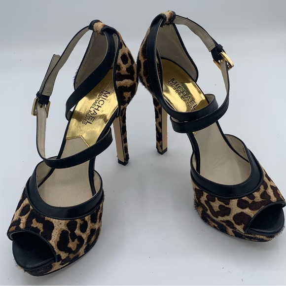 MICHAEL KORS HEELS LEOPARD PRINT SIZE 7 - Picture 10 of 10